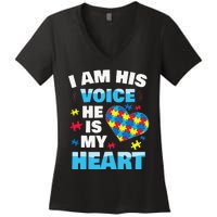 Autism Awarenesss Women Aspergers Mom Women's V-Neck T-Shirt