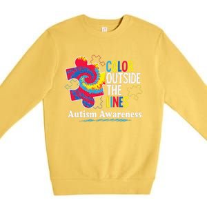 Autism Awarenesss Women Aspergers Puzzle Piece Premium Crewneck Sweatshirt