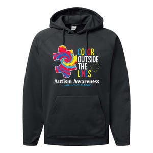 Autism Awarenesss Women Aspergers Puzzle Piece Performance Fleece Hoodie