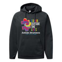 Autism Awarenesss Women Aspergers Puzzle Piece Performance Fleece Hoodie