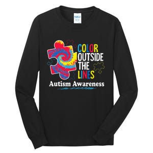 Autism Awarenesss Women Aspergers Puzzle Piece Tall Long Sleeve T-Shirt