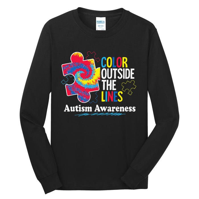 Autism Awarenesss Women Aspergers Puzzle Piece Tall Long Sleeve T-Shirt