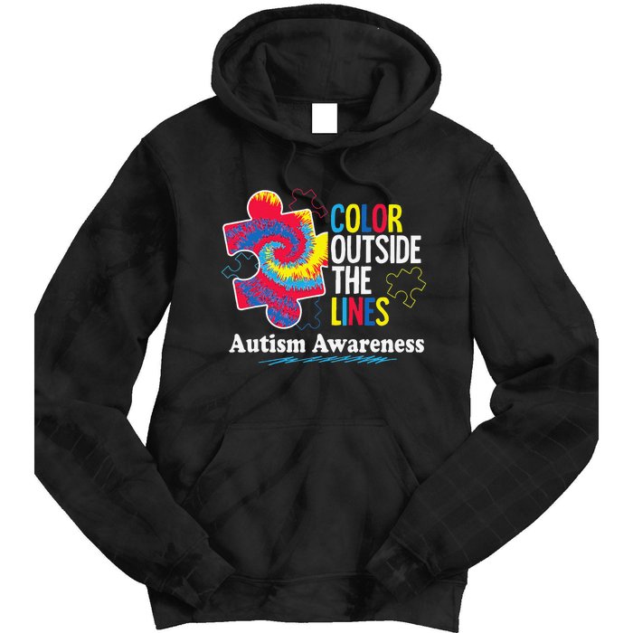 Autism Awarenesss Women Aspergers Puzzle Piece Tie Dye Hoodie