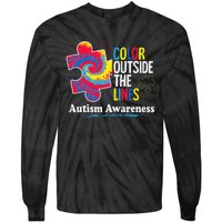 Autism Awarenesss Women Aspergers Puzzle Piece Tie-Dye Long Sleeve Shirt