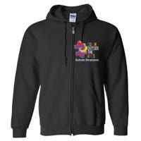 Autism Awarenesss Women Aspergers Puzzle Piece Full Zip Hoodie