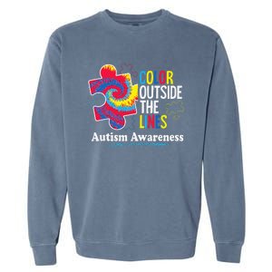 Autism Awarenesss Women Aspergers Puzzle Piece Garment-Dyed Sweatshirt