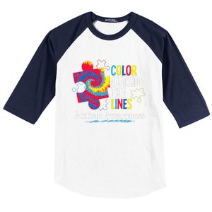 Autism Awarenesss Women Aspergers Puzzle Piece Baseball Sleeve Shirt