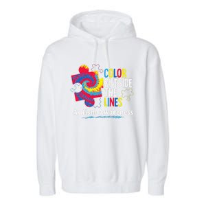 Autism Awarenesss Women Aspergers Puzzle Piece Garment-Dyed Fleece Hoodie