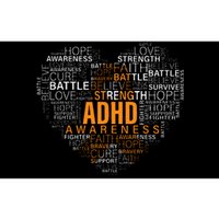 ADHD awareness words cloud heart support proud ADHD warrior Bumper Sticker