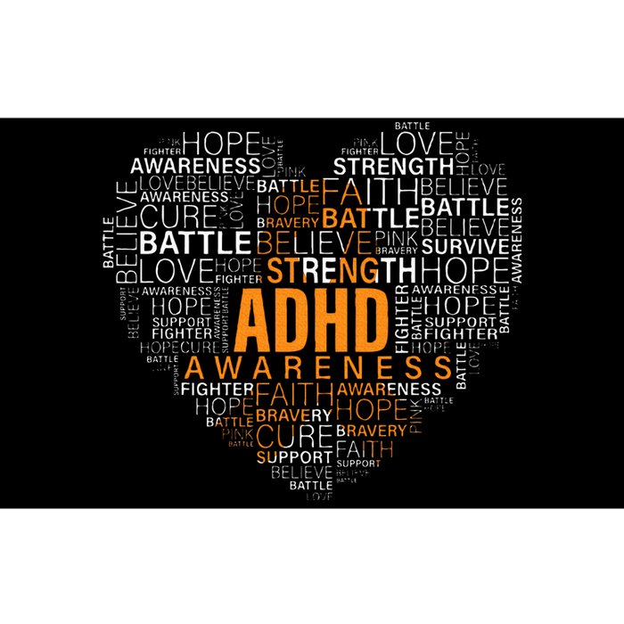 ADHD awareness words cloud heart support proud ADHD warrior Bumper Sticker