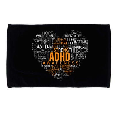 ADHD awareness words cloud heart support proud ADHD warrior Microfiber Hand Towel