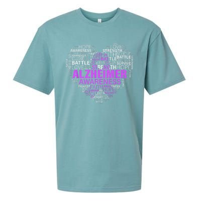 Alzheimer Awareness Words Support Proud Alzheimer Warrior Sueded Cloud Jersey T-Shirt