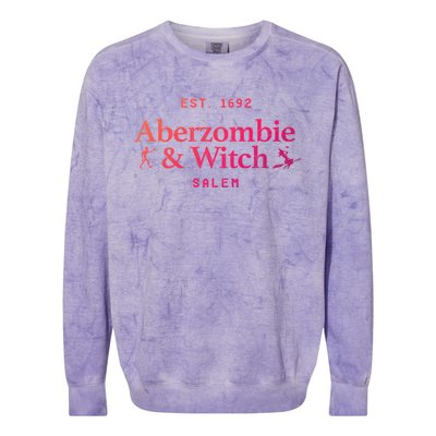 Aberzombie And Witch Est 1692 Salem Cute Gift Colorblast Crewneck Sweatshirt