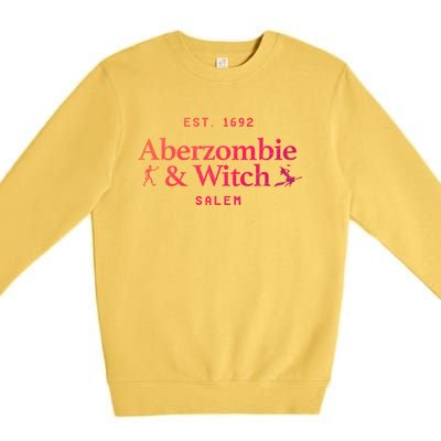 Aberzombie And Witch Est 1692 Salem Cute Gift Premium Crewneck Sweatshirt