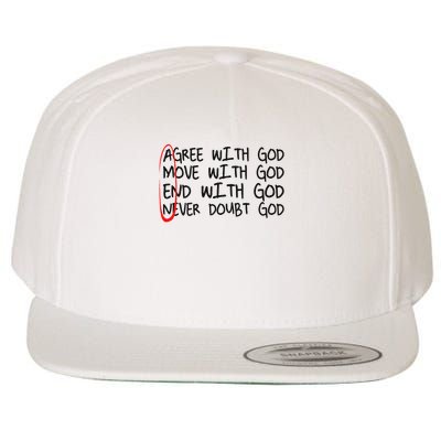 Amen Agree With God Move With God End With God Wool Snapback Cap