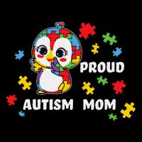Autism Awareness Women - Proud Autism Mom Penguin Puzzle V-Neck T-Shirt