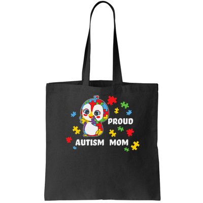 Autism Awareness Women - Proud Autism Mom Penguin Puzzle Bag