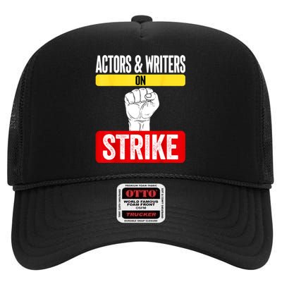 Actors And Writers On Strike I Stand With Writers Guild WGA High Crown Mesh Back Trucker Hat