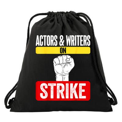 Actors And Writers On Strike I Stand With Writers Guild WGA Drawstring Bag
