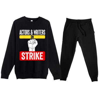 Actors And Writers On Strike I Stand With Writers Guild WGA Premium Crewneck Sweatsuit Set