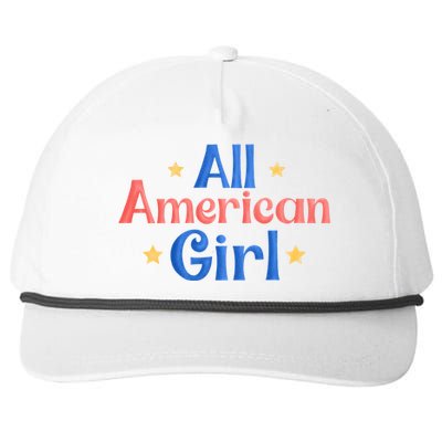 All American, Women American Flag 4th Of July Patriotic Snapback Five-Panel Rope Hat