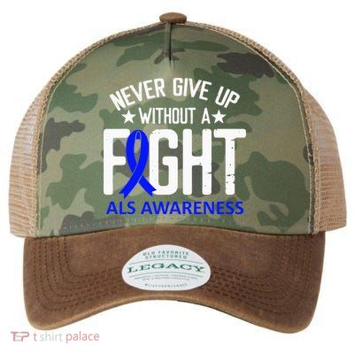 ALS Awareness Without a Fight Disease Blue Ribbon Survivor Legacy Tie Dye Trucker Hat
