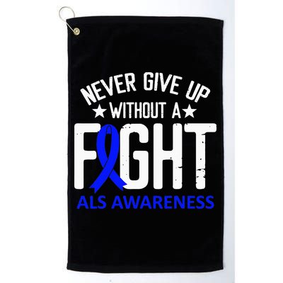 ALS Awareness Without a Fight Disease Blue Ribbon Survivor Golf Towel
