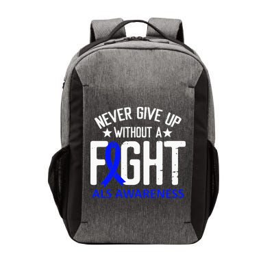 ALS Awareness Without a Fight Disease Blue Ribbon Survivor Vector Backpack