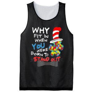 Autism Awareness Why Fit In Doctor Teacher Cat Mesh Reversible Basketball Jersey Tank