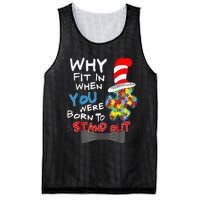 Autism Awareness Why Fit In Doctor Teacher Cat Mesh Reversible Basketball Jersey Tank