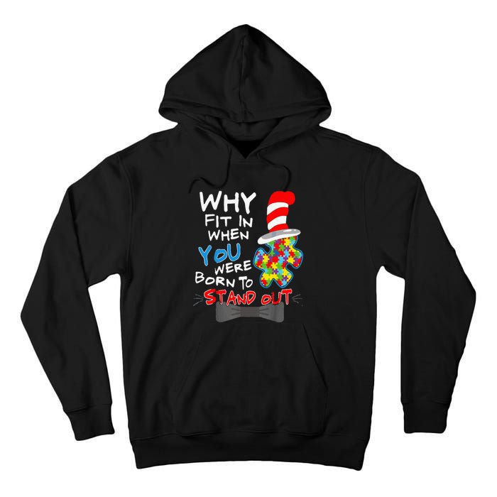 Autism Awareness Why Fit In Doctor Teacher Cat Tall Hoodie