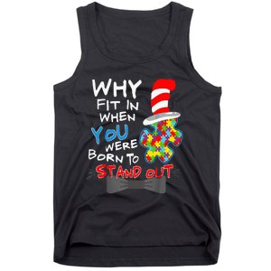 Autism Awareness Why Fit In Doctor Teacher Cat Tank Top