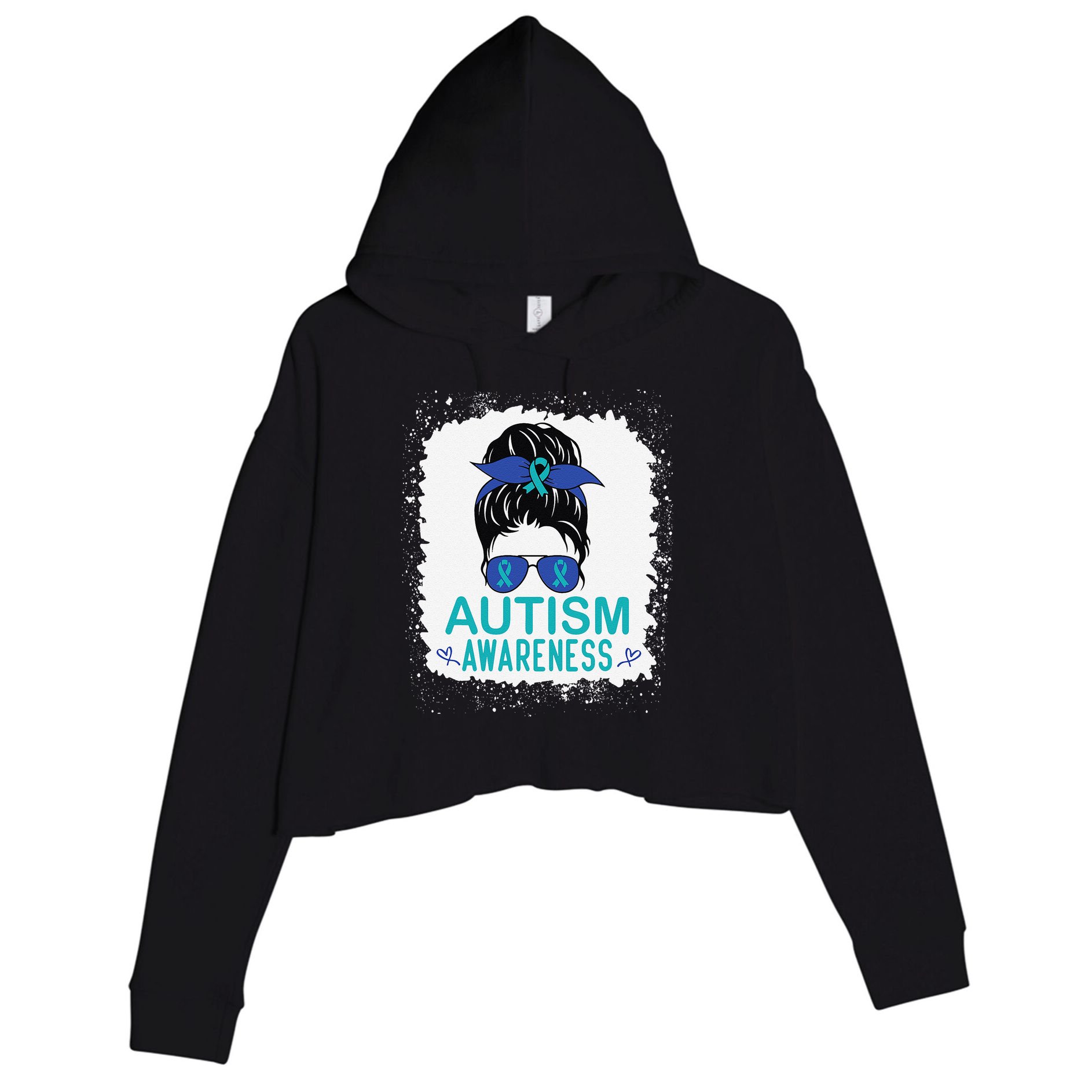 Autism Awareness Women Be Kind Autism Crop Fleece Hoodie