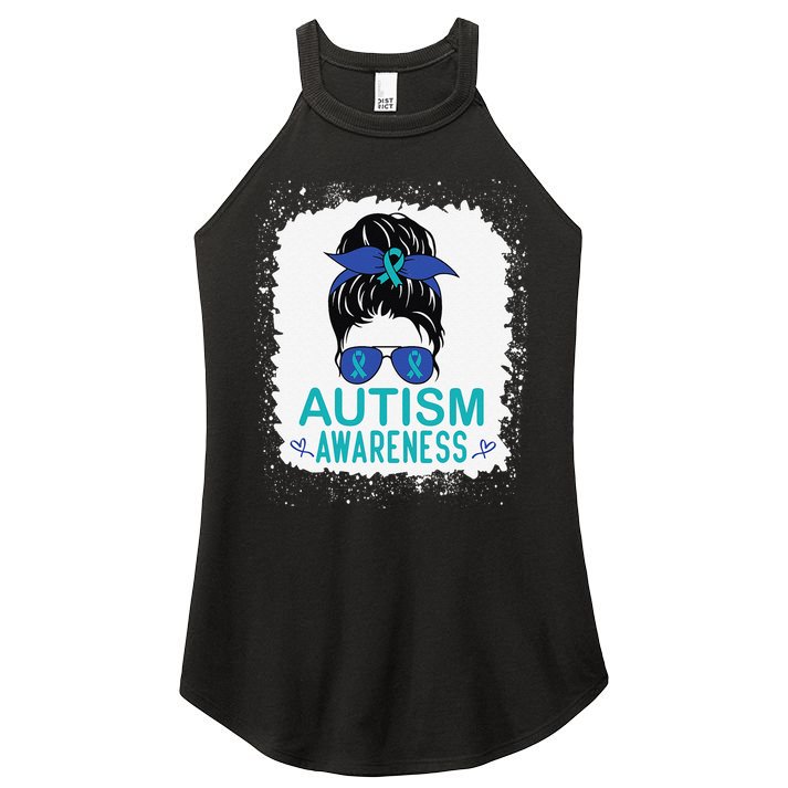 Autism Awareness Women Be Kind Autism Women's Perfect Tri Rocker Tank