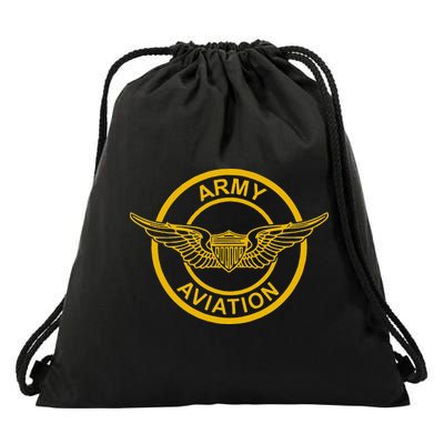Army Aviation Wings Patch Drawstring Bag