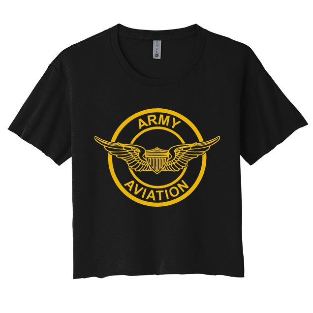 Army Aviation Wings Patch Crop Top