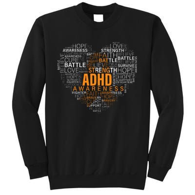 ADHD awareness words cloud heart support proud ADHD warrior Sweatshirt