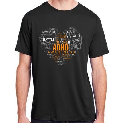 ADHD awareness words cloud heart support proud ADHD warrior Adult ChromaSoft Performance T-Shirt