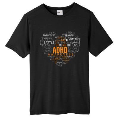 ADHD awareness words cloud heart support proud ADHD warrior Tall Fusion ChromaSoft Performance T-Shirt