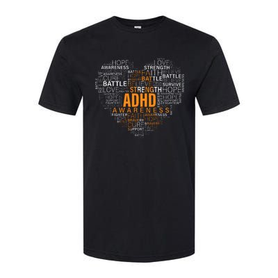 ADHD awareness words cloud heart support proud ADHD warrior Softstyle CVC T-Shirt