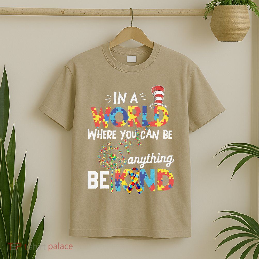 Autism Awareness Why Fit In Doctor Teacher Cat In Hat Cool 1 Gift T-Shirt