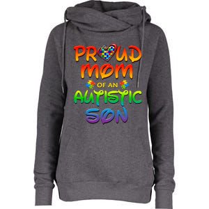 Autism Awareness Wear Proud Mom Of Son Womens Funnel Neck Pullover Hood