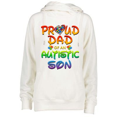 Autism Awareness Wear Proud Dad Of Son Gift Womens Funnel Neck Pullover Hood