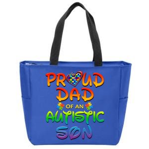 Autism Awareness Wear Proud Dad Of Son Gift Zip Tote Bag