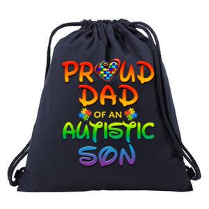 Autism Awareness Wear Proud Dad Of Son Gift Drawstring Bag