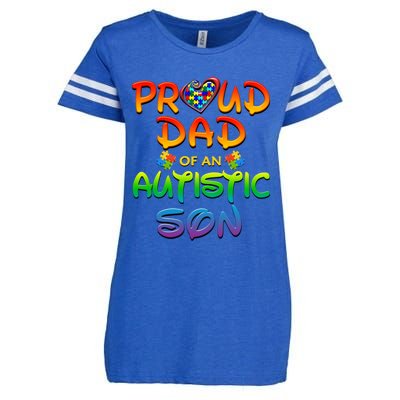 Autism Awareness Wear Proud Dad Of Son Gift Enza Ladies Jersey Football T-Shirt