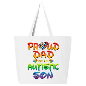 Autism Awareness Wear Proud Dad Of Son Gift 25L Jumbo Tote