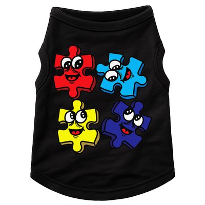 Autism Awareness With Smiling Puzzles Doggie Tank