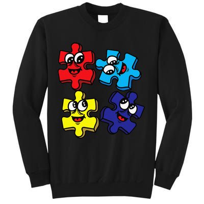 Autism Awareness With Smiling Puzzles Sweatshirt