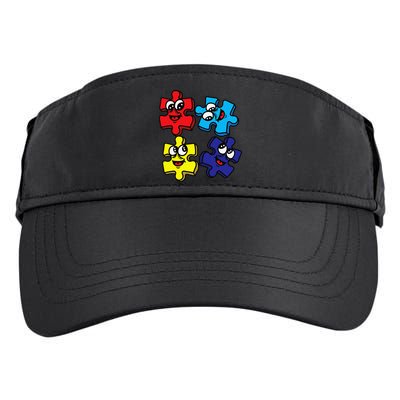 Autism Awareness With Smiling Puzzles Adult Drive Performance Visor